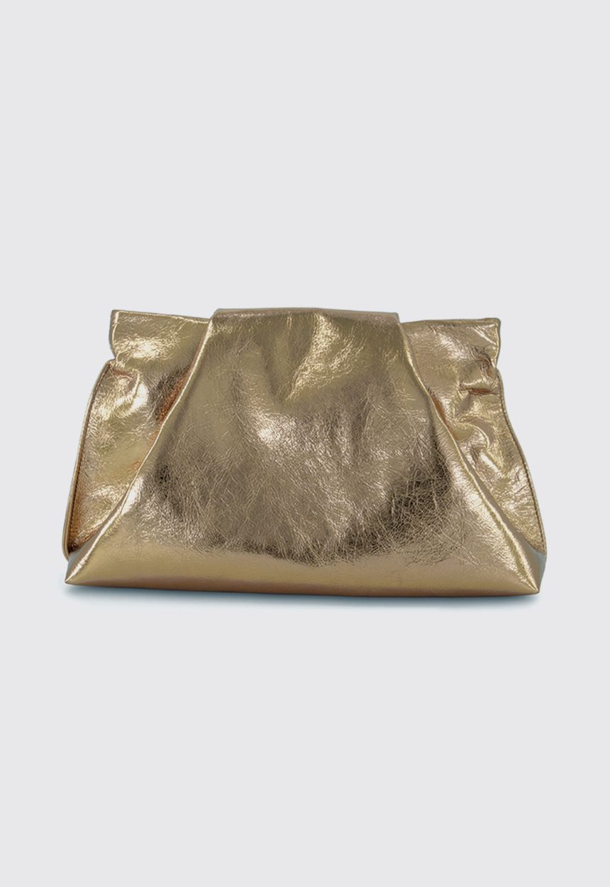 Jac + Jack A ESQUE Fold Clutch Bag - Metallic Gold